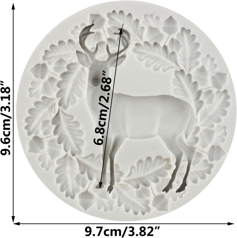 TAOXIBEI Christmas Polymer Clay Mold Christmas Deer Holly Leaf Wreath Silicone Molds for DIY Crafts Epoxy Resin Casting Air Dry Polymer Clay Plaster Jewelry Making - Image 2